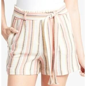 Roan + Ryan Size 2 Beau Stripe Tie Waist‎ Multi Gauzy High Waist Shorts Evereve